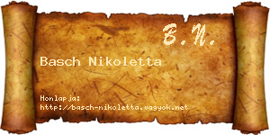 Basch Nikoletta névjegykártya