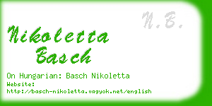 nikoletta basch business card